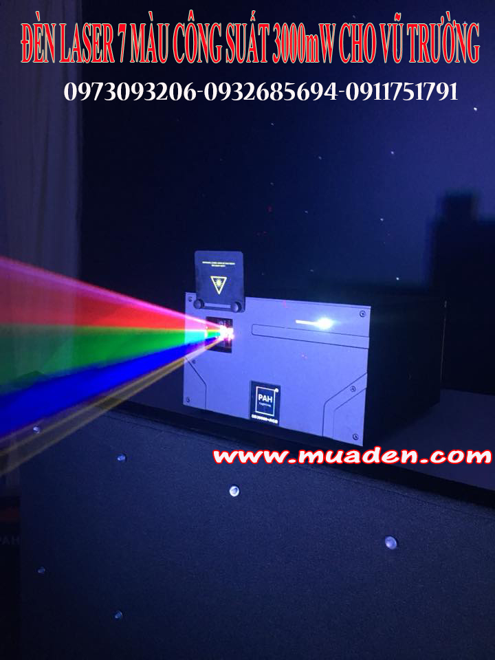 đèn laser 7 màu công suất cao 3w
