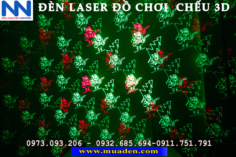 đèn laser đồ chơi chiếu 3d trang trí noel